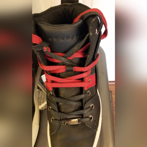 Sean John Hi Top Sneakers Black Red Size 9.5 - Picture 7 of 12
